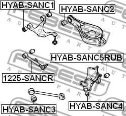 Febest HYAB-SANC5RUB - Piekare, Šķērssvira www.autospares.lv