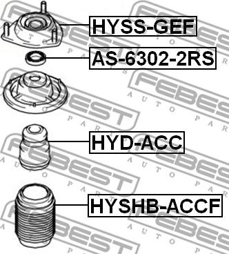 Febest HYD-ACC - Rubber Buffer, suspension www.autospares.lv