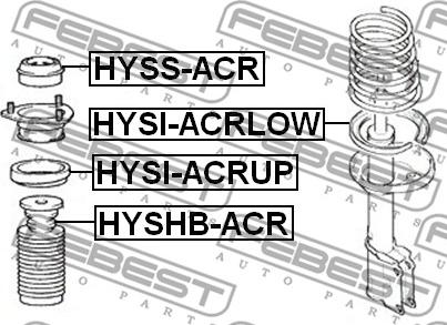 Febest HYSHB-ACR - Putekļu aizsargkomplekts, Amortizators www.autospares.lv