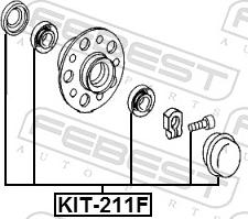 Febest KIT-211F - Wheel hub, bearing Kit www.autospares.lv