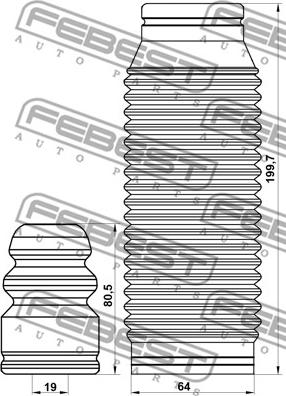 Febest KSHB-CERR-KIT - Dust Cover Kit, shock absorber www.autospares.lv