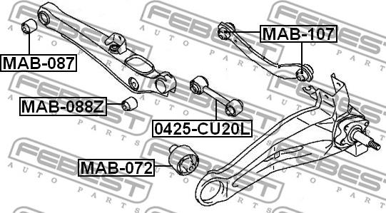 Febest MAB-088Z - Bush of Control / Trailing Arm www.autospares.lv