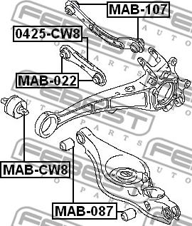 Febest MAB-022 - Piekare, Šķērssvira www.autospares.lv