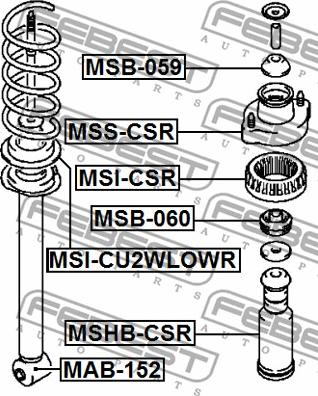 Febest MSHB-CSR - Gājiena ierobežotājs, Atsperojums autospares.lv