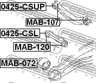 Febest MAB-120 - Piekare, Šķērssvira www.autospares.lv