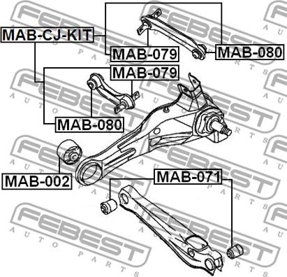 Febest MAB-CJ-KIT - Piekare, Šķērssvira www.autospares.lv