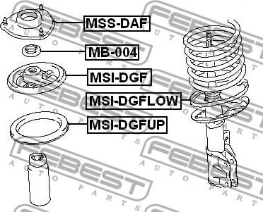 Febest MB-004 - Ritgultnis, Amortizatora statnes balsts www.autospares.lv