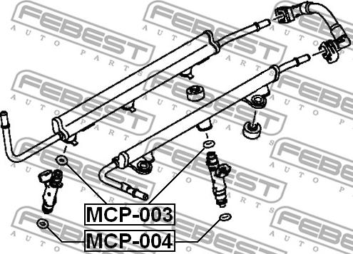 Febest MCP-004 - Blīvgredzens, Iesmidzināšanas sprausla www.autospares.lv