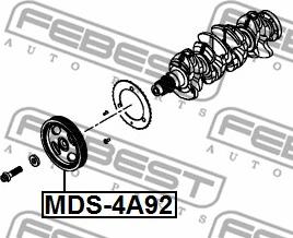 Febest MDS-4A92 - Piedziņas skriemelis, Kloķvārpsta www.autospares.lv