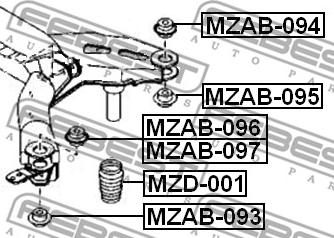 Febest MZAB-097 - Piekare, Tilta sija www.autospares.lv