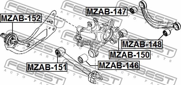 Febest MZAB-151 - Piekare, Šķērssvira www.autospares.lv