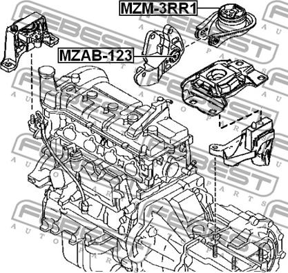 Febest MZAB-123 - Piekare, Dzinējs www.autospares.lv