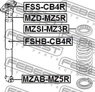 Febest MZAB-MZ5R - Bukse, amortizators autospares.lv