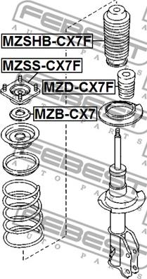 Febest MZSS-CX7F - Amortizatora statnes balsts www.autospares.lv