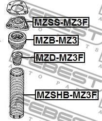 Febest MZSS-MZ3F - Top Strut Mounting www.autospares.lv