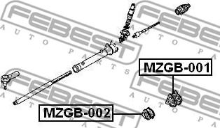 Febest MZGB-002 - Piekare, Stūres iekārta www.autospares.lv