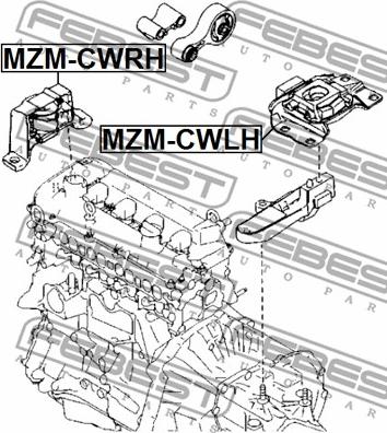 Febest MZM-CWRH - Piekare, Dzinējs www.autospares.lv