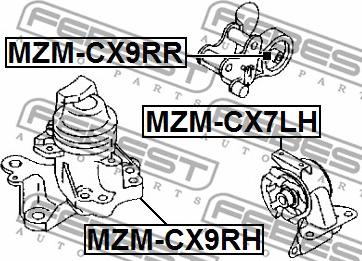 Febest MZM-CX9RH - Piekare, Dzinējs www.autospares.lv