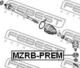 Febest MZRB-PREM - Remkomplekts, Stūres šķērsstiepņa uzgalis www.autospares.lv