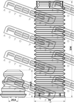 Febest MZSHB-BLF-KIT - Putekļu aizsargkomplekts, Amortizators autospares.lv