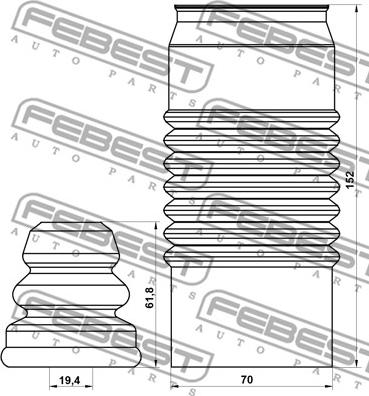 Febest MZSHB-GYF-KIT - Putekļu aizsargkomplekts, Amortizators www.autospares.lv