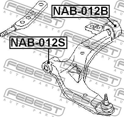 Febest NAB-012B - Bush of Control / Trailing Arm www.autospares.lv