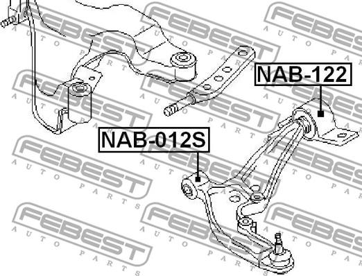 Febest NAB-122 - Piekare, Šķērssvira www.autospares.lv