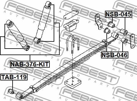 Febest NAB-376-KIT - Montāžas komplekts, Amortizators www.autospares.lv