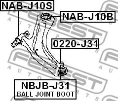 Febest NAB-J10B - Piekare, Šķērssvira www.autospares.lv