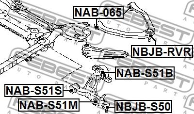 Febest NAB-S51B - Bush of Control / Trailing Arm www.autospares.lv