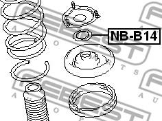 Febest NB-B14 - Ritgultnis, Amortizatora statnes balsts www.autospares.lv