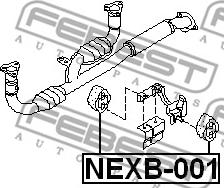 Febest NEXB-001 - Kronšteins, Izplūdes gāzu sistēma www.autospares.lv