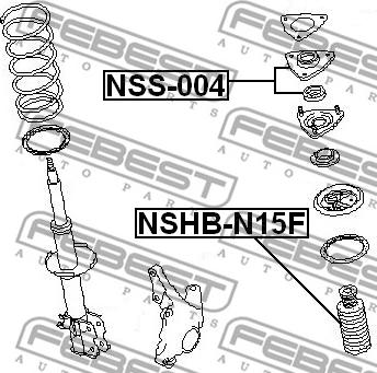 Febest NSHB-N15F - Gājiena ierobežotājs, Atsperojums www.autospares.lv