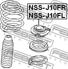 Febest NSS-J10FL - Top Strut Mounting www.autospares.lv