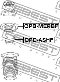 Febest OPB-MERBF - Ritgultnis, Amortizatora statnes balsts www.autospares.lv