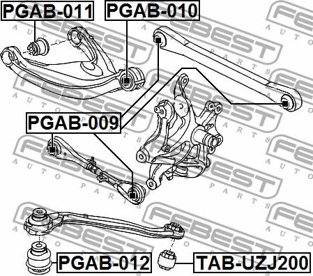 Febest PGAB-009 - Piekare, Šķērssvira www.autospares.lv