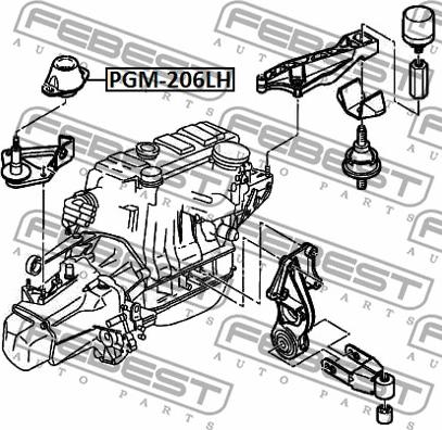 Febest PGM-206LH - Piekare, Dzinējs autospares.lv