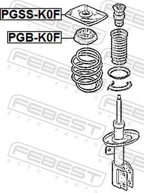 Febest PGSS-K0F - Amortizatora statnes balsts www.autospares.lv