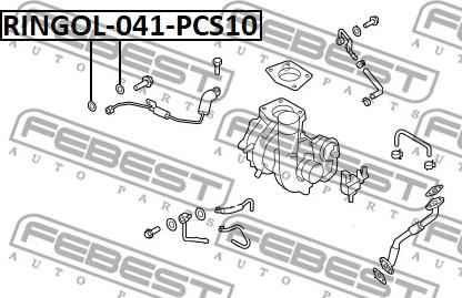 Febest RINGOL-041-PCS10 - Blīve, Eļļas sūknis www.autospares.lv