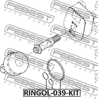 Febest RINGOL-039-KIT - Blīve, Eļļas filtrs www.autospares.lv