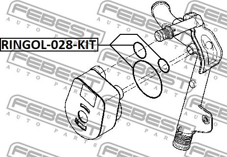 Febest RINGOL-028-KIT - Blīvju komplekts, Eļļas radiators www.autospares.lv