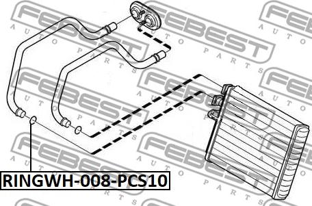 Febest RINGWH-008-PCS10 - Blīve, Dzesēšanas šķidruma flancis www.autospares.lv