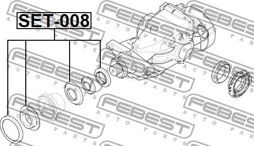 Febest SET-008 - Vārpstas blīvgredzens, Diferenciālis www.autospares.lv