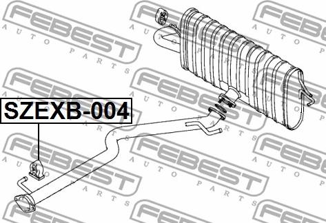 Febest SZEXB-004 - Montāžas komplekts, Izplūdes gāzu sistēma www.autospares.lv