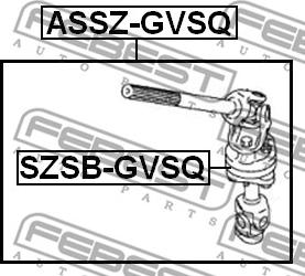 Febest SZSB-GVSQ - Bukse, Stūres mehānisma reduktora vārpsta www.autospares.lv