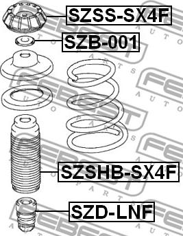 Febest SZSS-SX4F - Amortizatora statnes balsts autospares.lv