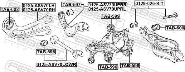 Febest TAB-596 - Piekare, Šķērssvira www.autospares.lv