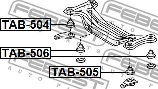 Febest TAB-505 - Piekare, Palīgrāmis / Agregātu balsts www.autospares.lv