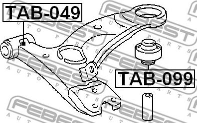 Febest TAB-099 - Сайлентблок, рычаг подвески колеса www.autospares.lv