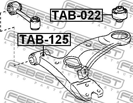 Febest TAB-125 - Piekare, Šķērssvira autospares.lv